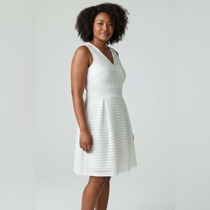 Francesca's Crochet V-Neck Sleeveless A-Line Mini Dress Medium